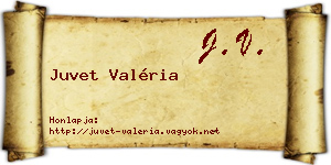 Juvet Valéria névjegykártya
